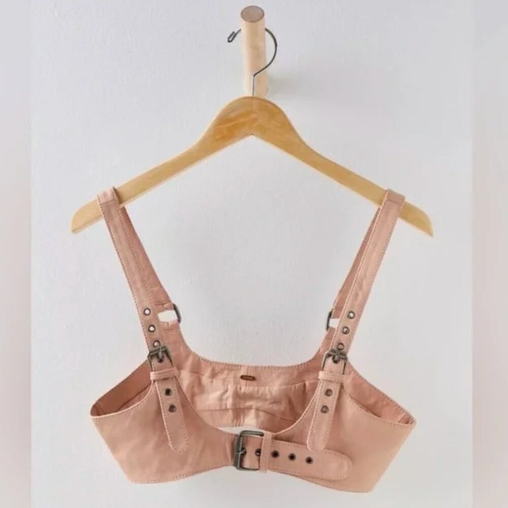 Free People Pink Buckle Strap Top